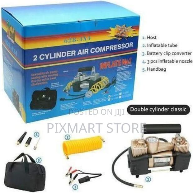Portable Double Cylinder Air Compressor – Heavy Duty 12v