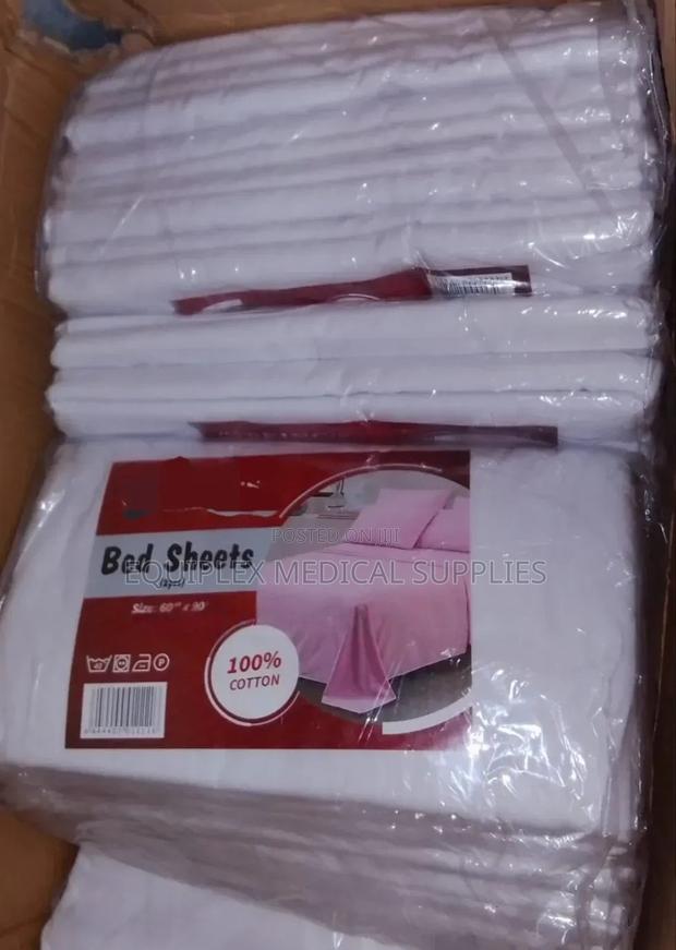Pure Cotton White Hospital Bedsheets (60 × 90 Inches, Pairs)