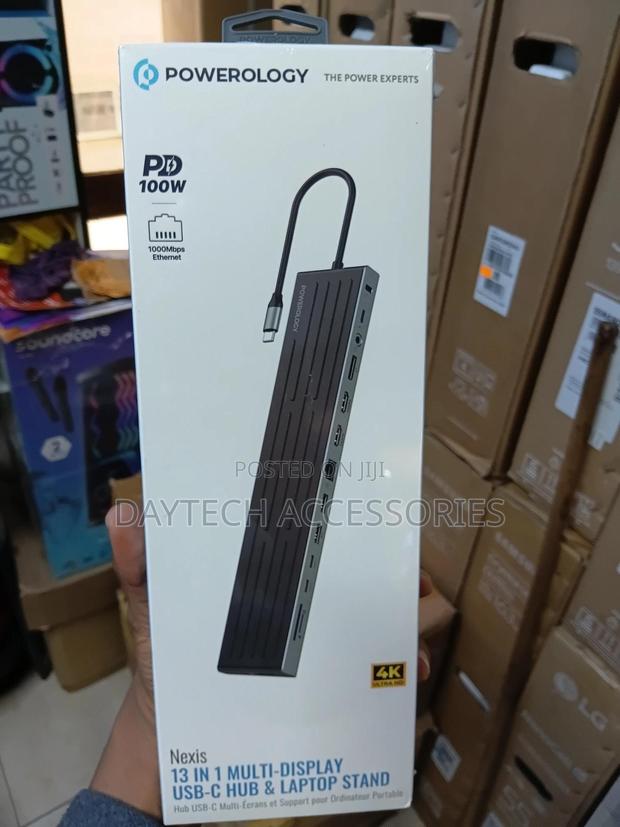 Powerology Nexis 13-in-1 Multi-Display Usb-C Hub Laptop Stand.