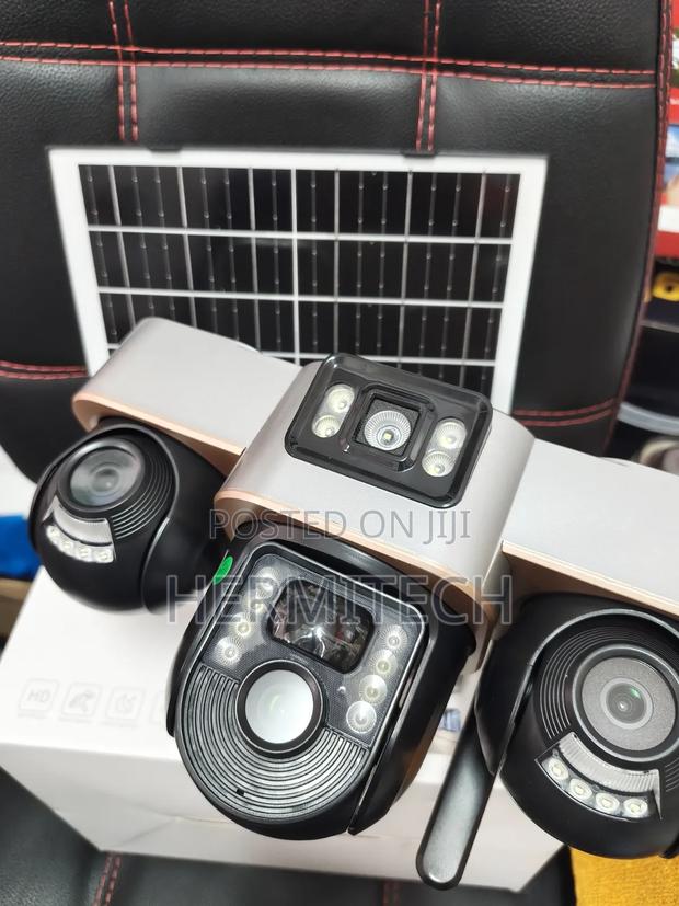 Triple Lens One Solar Panel 4g Smart Solar Powered CCTV Camera - thumbnail 2