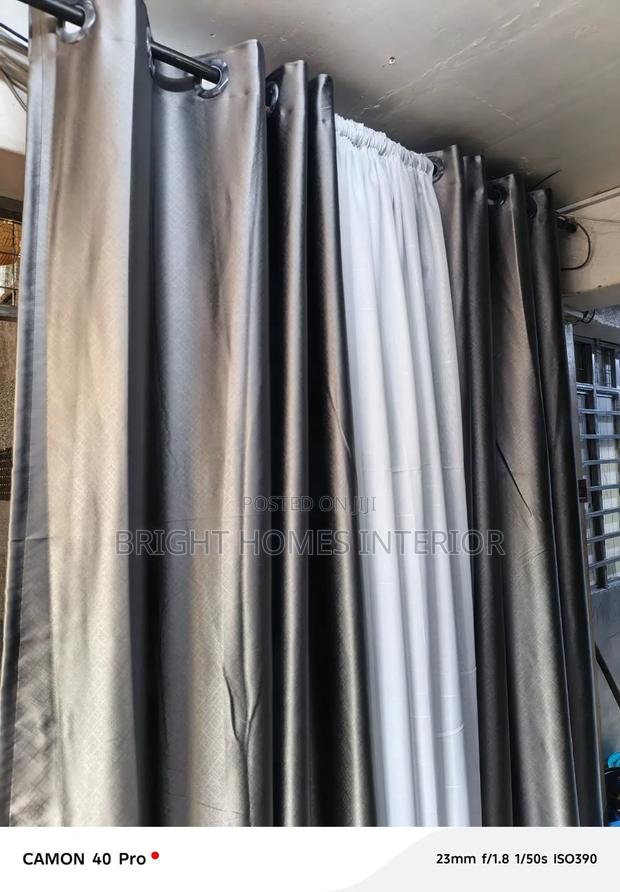 Light Grey Total Blackout Curtain in Stock