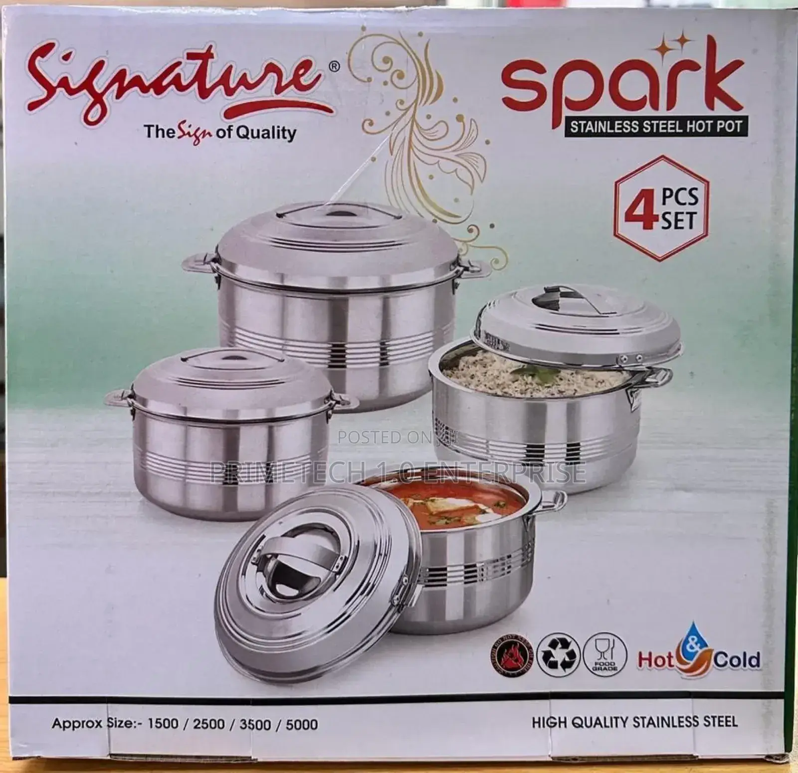 4pcs Spark Signature Stainless Steel Hotpots