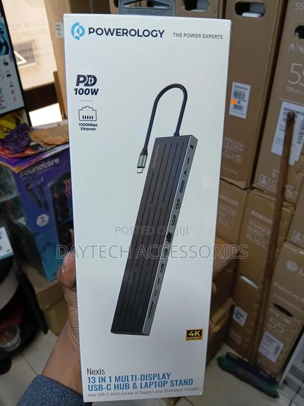 Powerologynexis 13-in-1 Multi-Display Usb-C Hub Laptop Stand Pd 100w