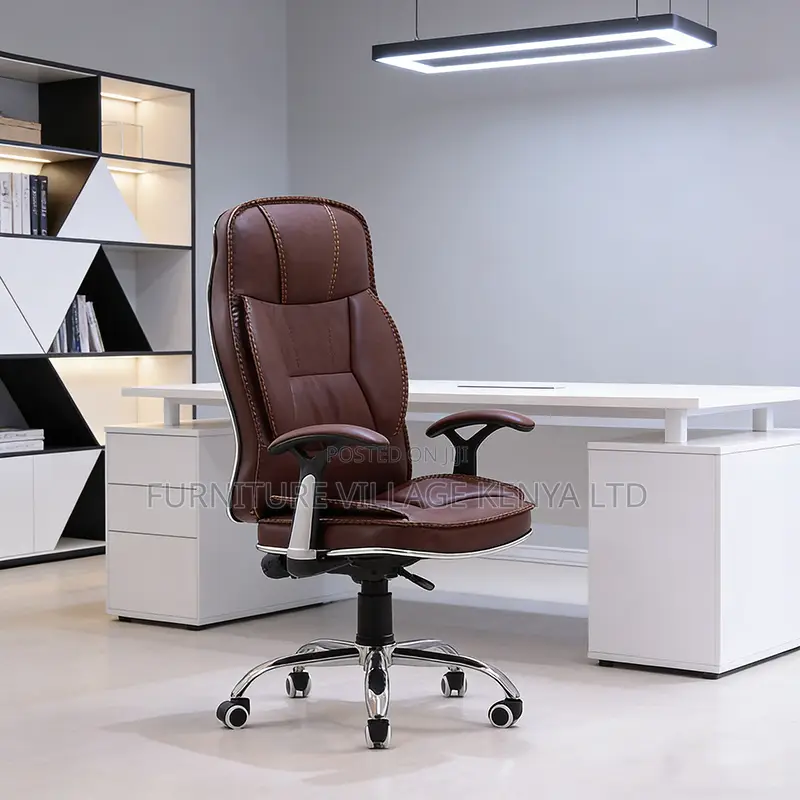 Brown Leather Manager Generic Office Chair