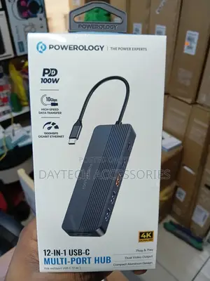 Powerology 12-in-1 Usb-C Multi-Port Hub.