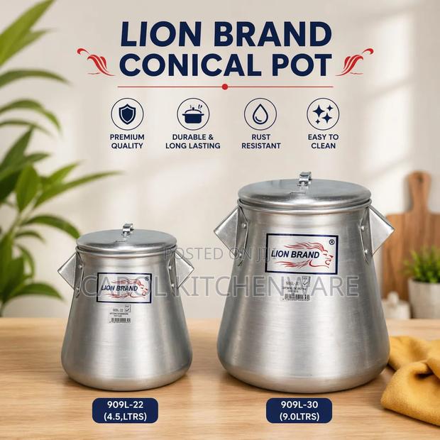 4.5 LTRS Aluminium Conical Pot With Lid/ Aluminium Pot