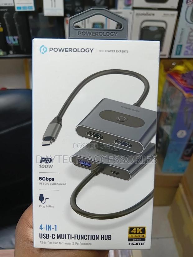This Is a Powerology 4-in-1 Usb-C Multi-Function Hub. - thumbnail 2