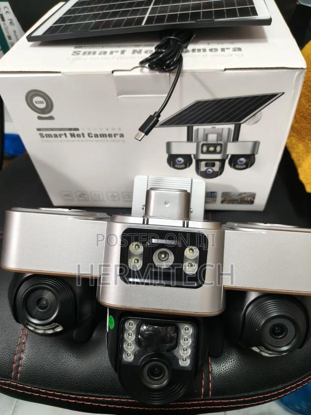 Infrared Night Vision Triple Lens 4g Solar Powered CCTV Camera
