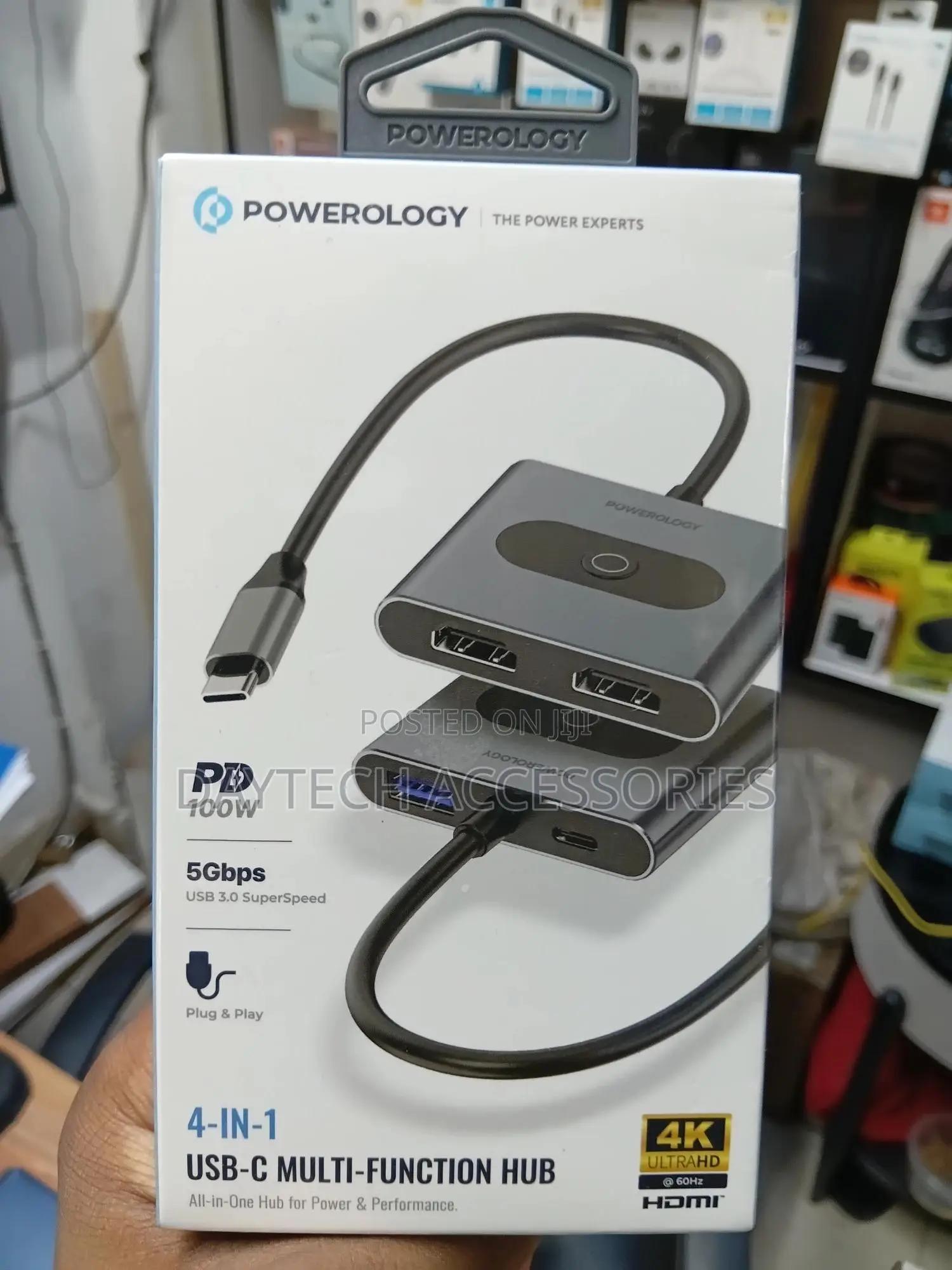Powerology 4 in 1 MST Hub With 2x Hdmi Usd 3.0 Pd 100w