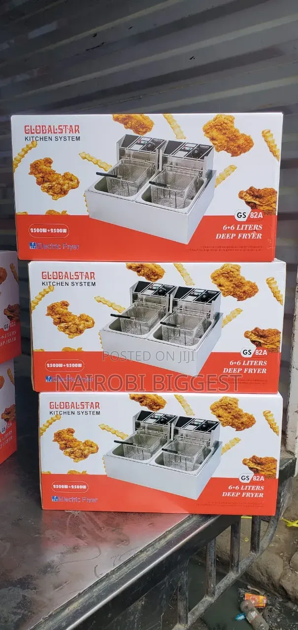 Globalstar Double Tank 6+6lt Chips/Chicken Stainless Double Deep Fryer