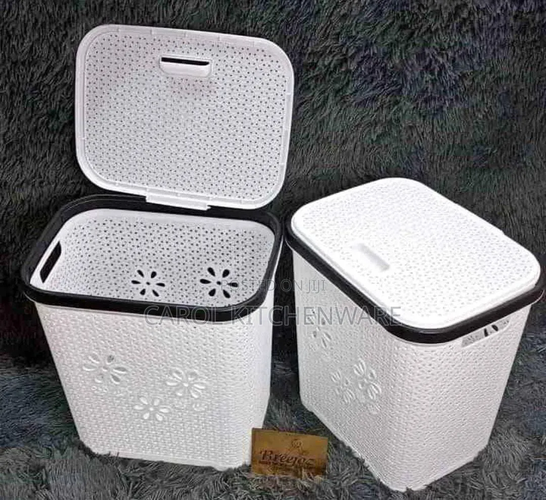 Plastic Laundry Basket With Lid/ Laundry Basket
