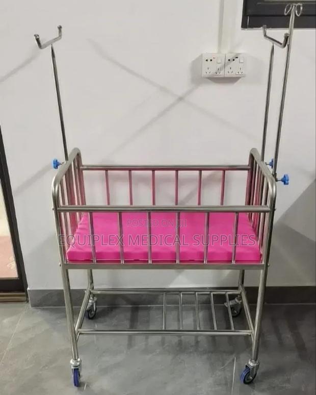 Imported Hospital Baby Cot (Stainless Steel)