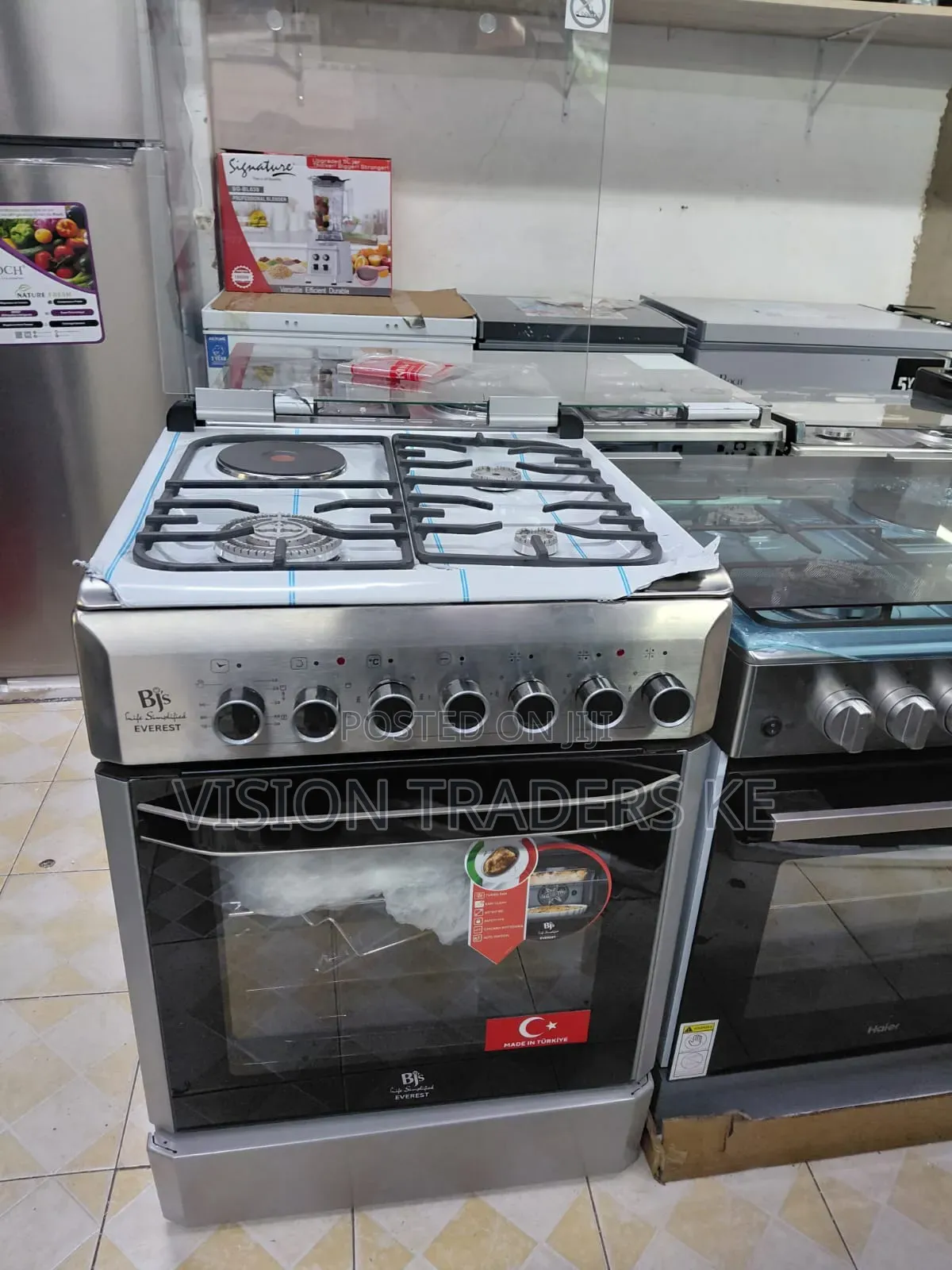 Bj's Everest 60*60cm 3g +1e Standing Cooker, Electric Oven Wok Burner