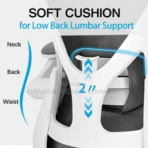 Swivel White Mesh Desk Seat With Adjustable Arms