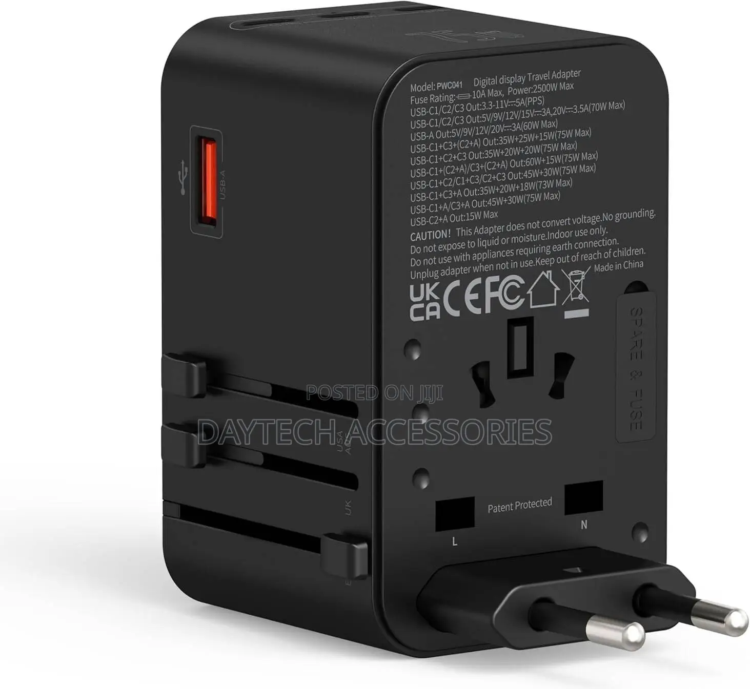 Powerology 75w Universal Travel Charger With Real-Time Power Display