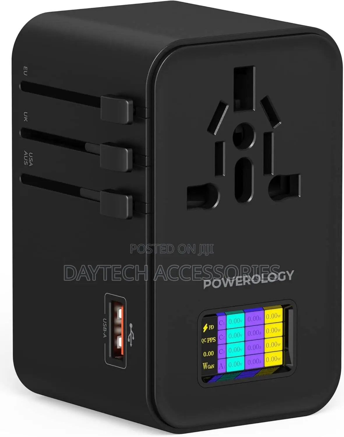 Powerology 75w Universal Travel Charger With Real-Time Power Display