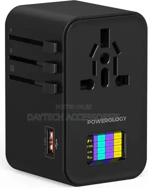 Powerology 75w Universal Travel Charger With Real-Time Power Display