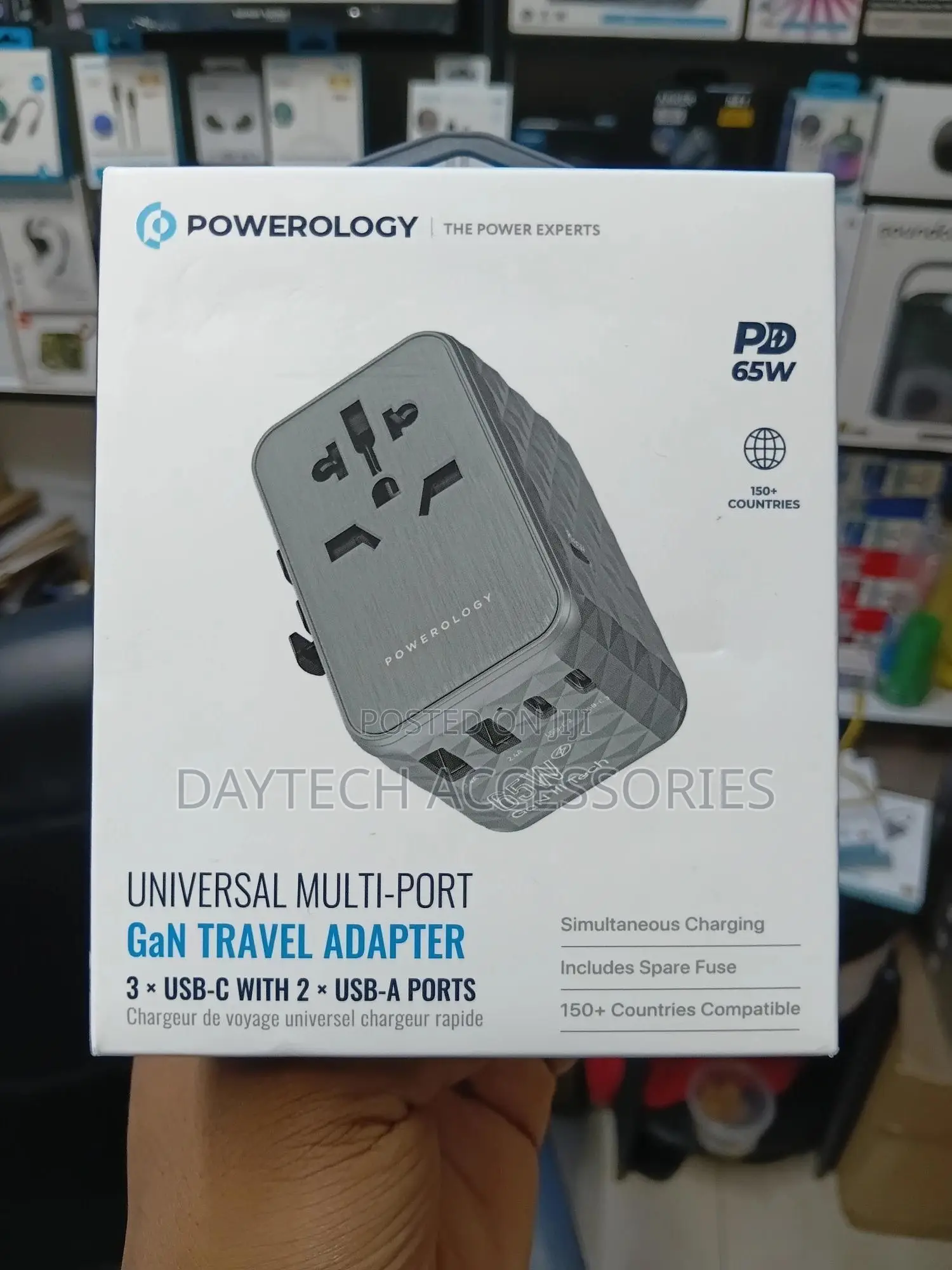 Powerology Universal Multi-Port Travel Adapter Pd 65w