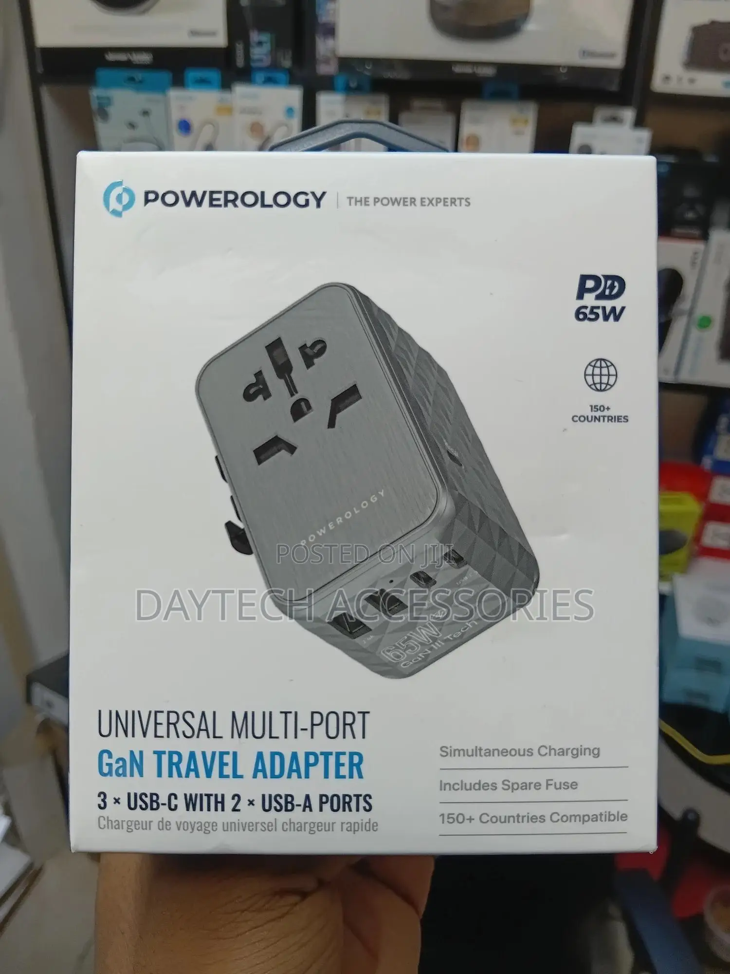 Powerology Universal Multi-Port Travel Adapter Pd 65w-Black