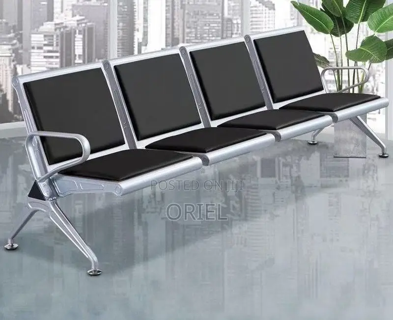 Office Bench : Heavy Duty Office Padded 4-Seater Waiting Bench
