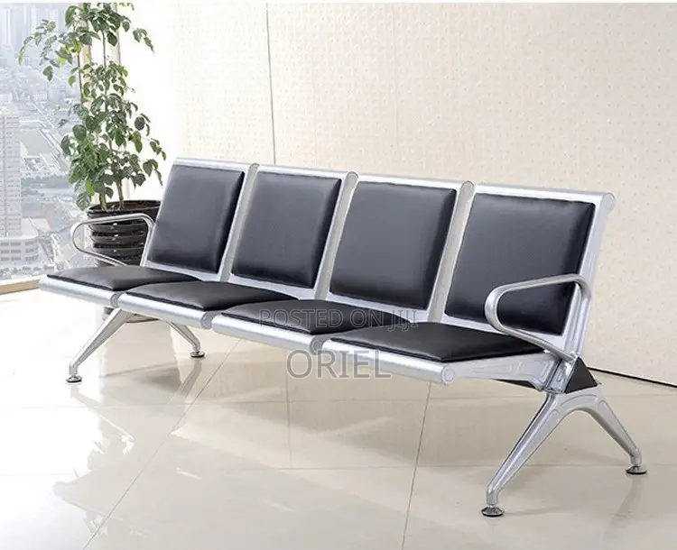 Office Bench : Heavy Duty Office Padded 4-Seater Waiting Bench