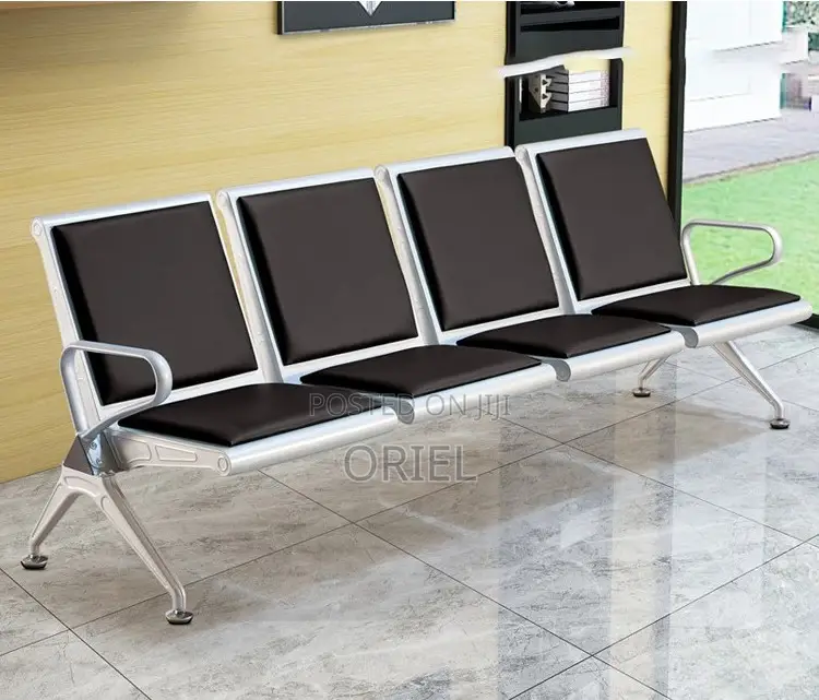 Office Bench : Heavy Duty Office Padded 4-Seater Waiting Bench