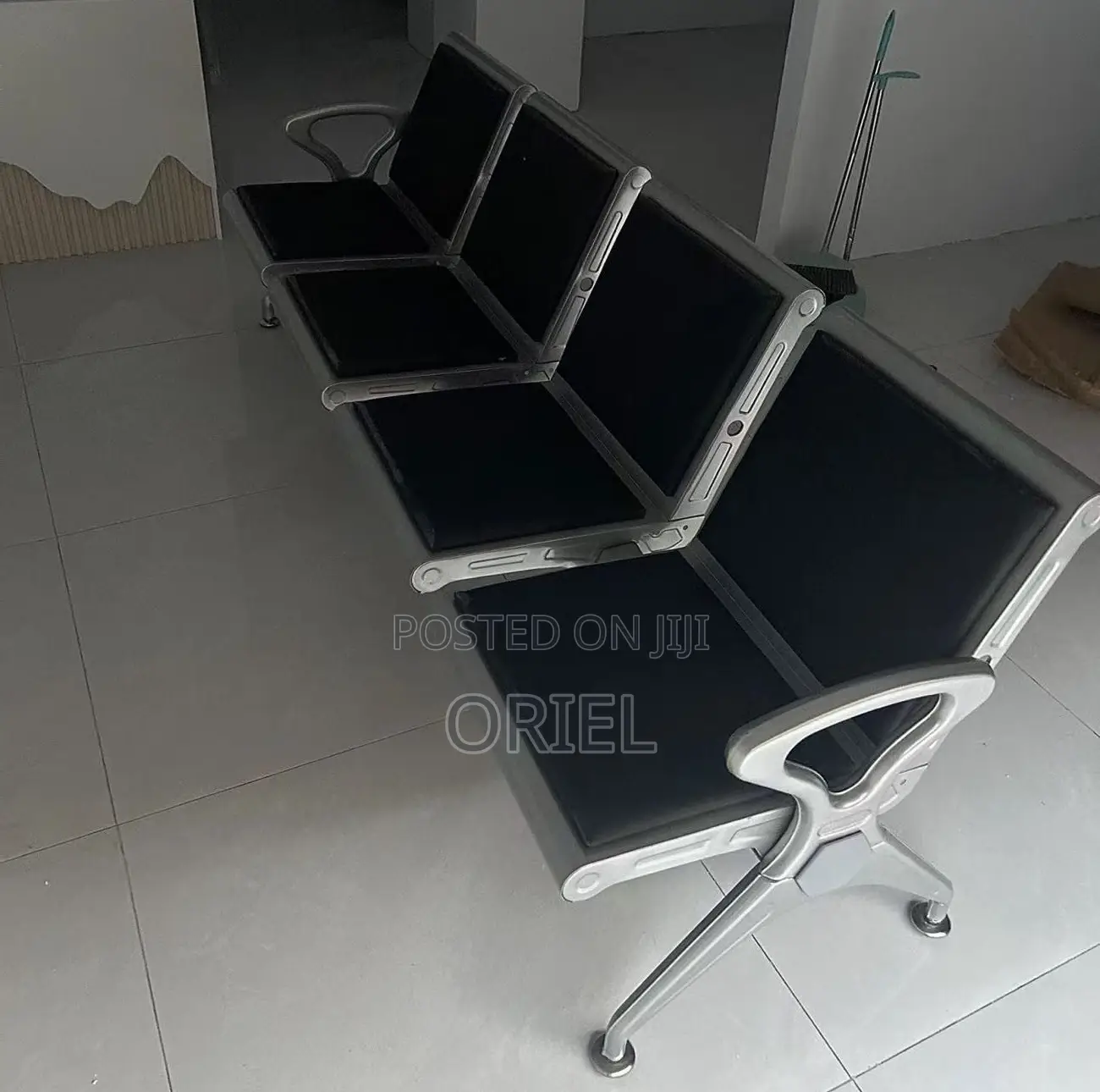 Office Bench : Heavy Duty Office Padded 4-Seater Waiting Bench