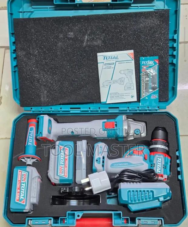Total Cordless Combo Kit/20v Impactdrill 4" Grinder Cordless Combo Kit - thumbnail 2