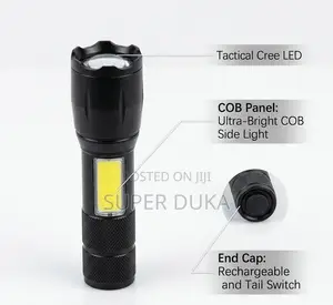 Powerful Usb Rechargeable Cob Led Flashlight+Magnetic Work Light Torch