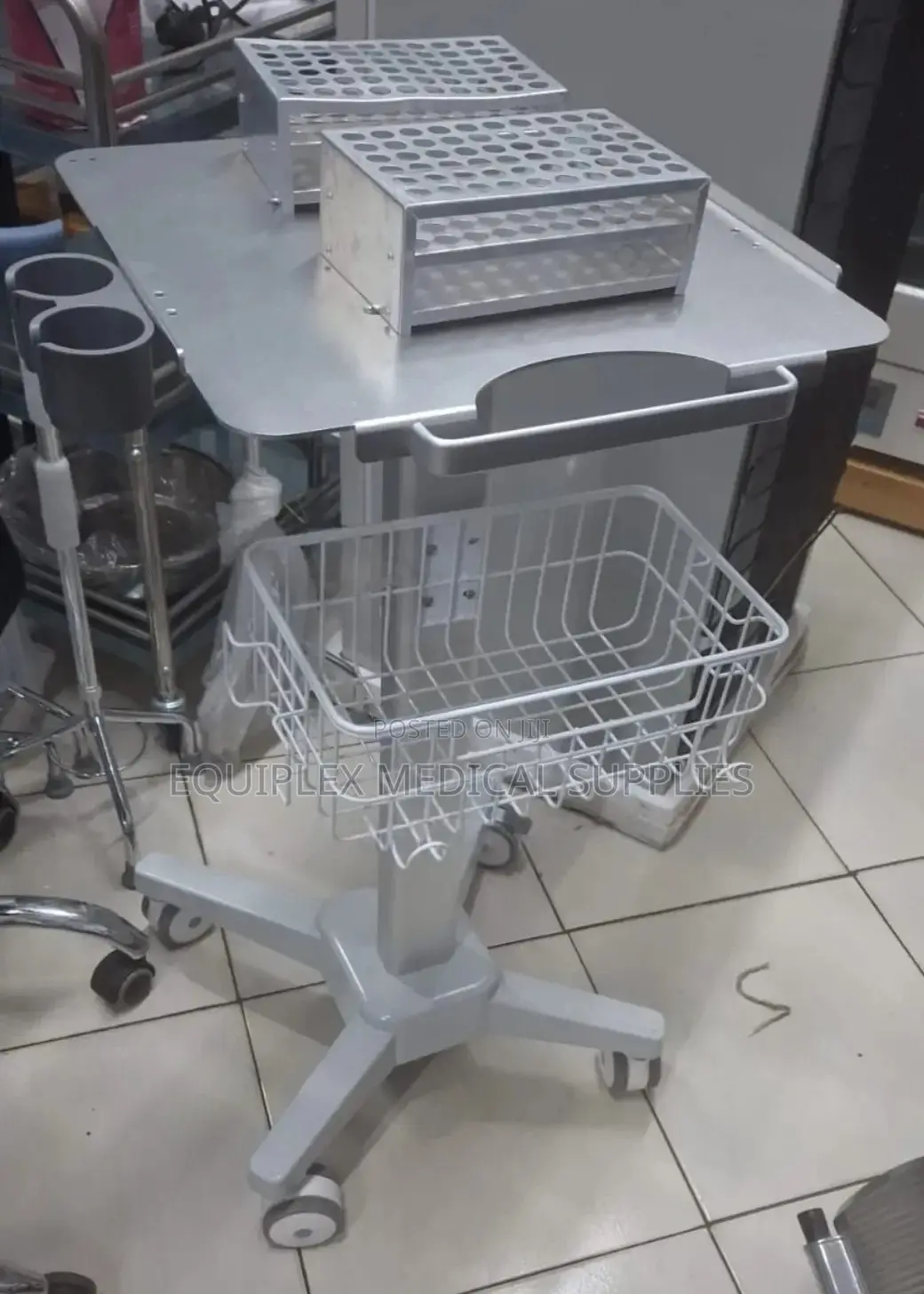 New Metallic Ultrasound Trolley / Ultrasound Stand With Probe Holders