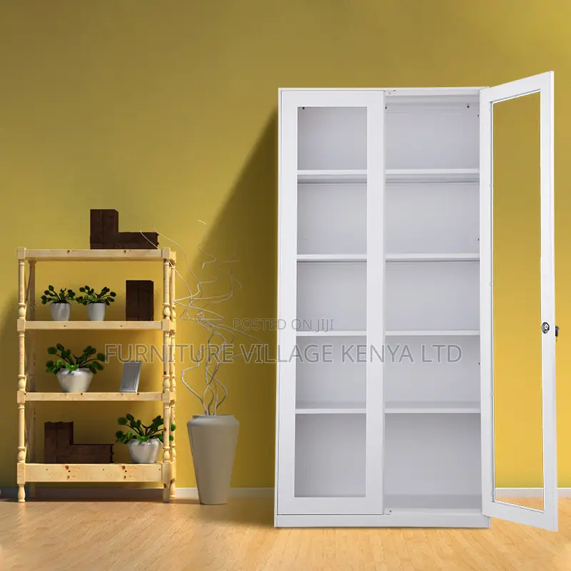 2-Swing Glass Door Metallic Document Cabinet