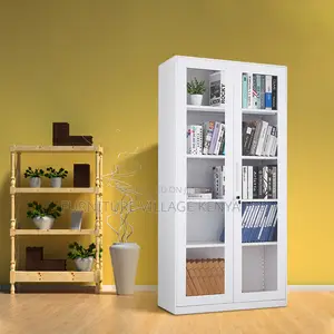 2-Swing Glass Door Metallic Document Cabinet