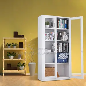 2-Swing Glass Door Metallic Document Cabinet