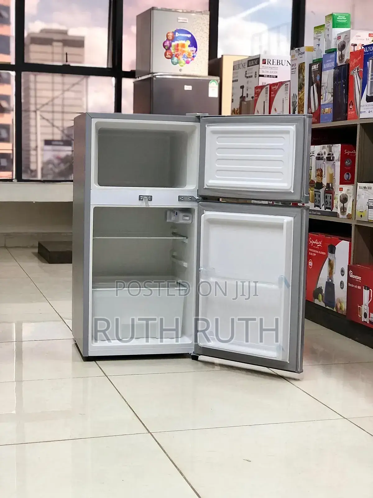 Silver Volsmart 108 Litres Double Door Refrigerator