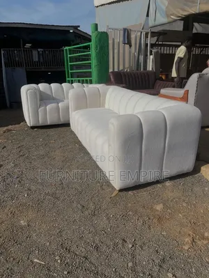 White Upholstered Sofa Set