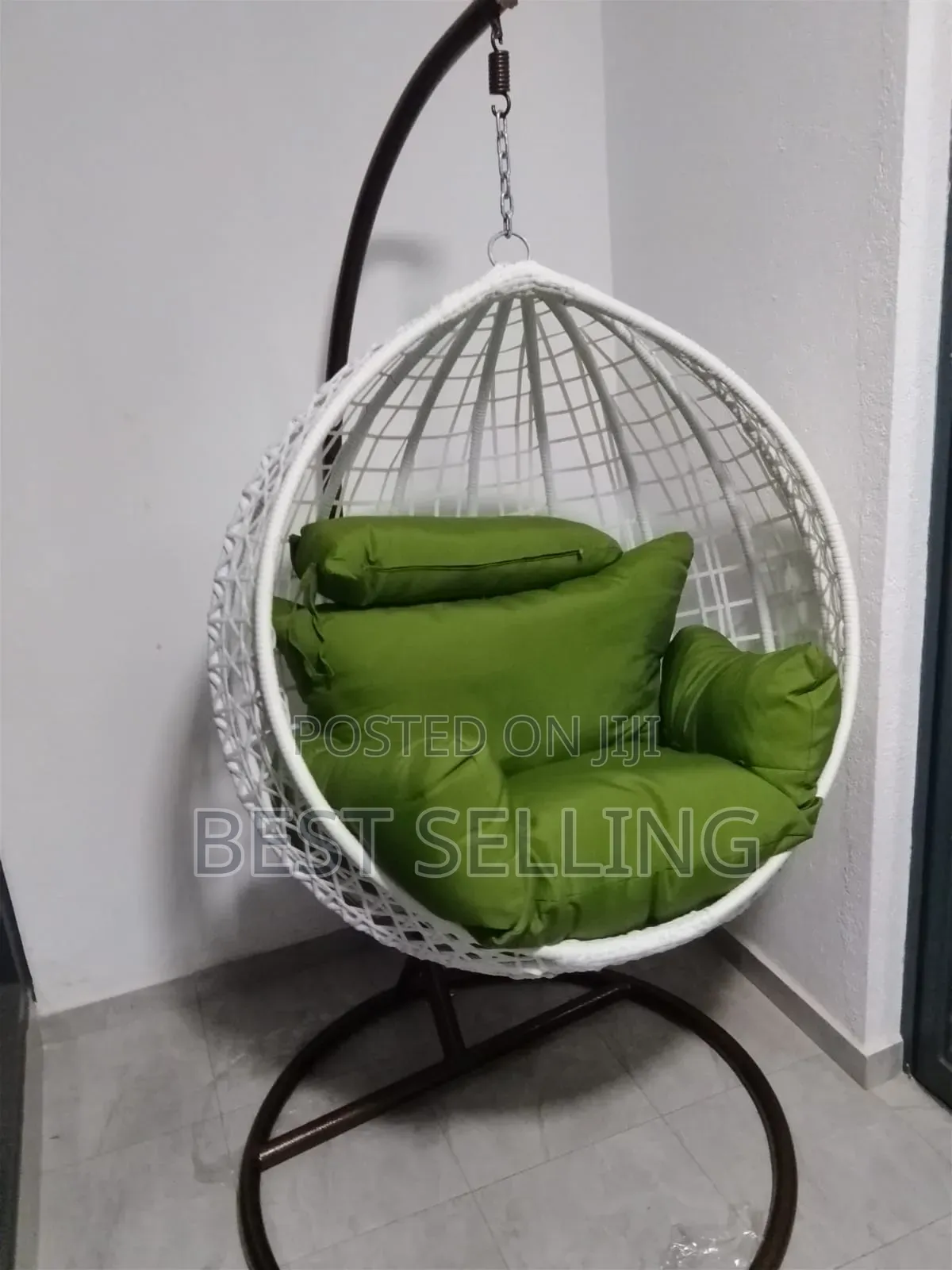 Classic White Green Hammock Swing Chair