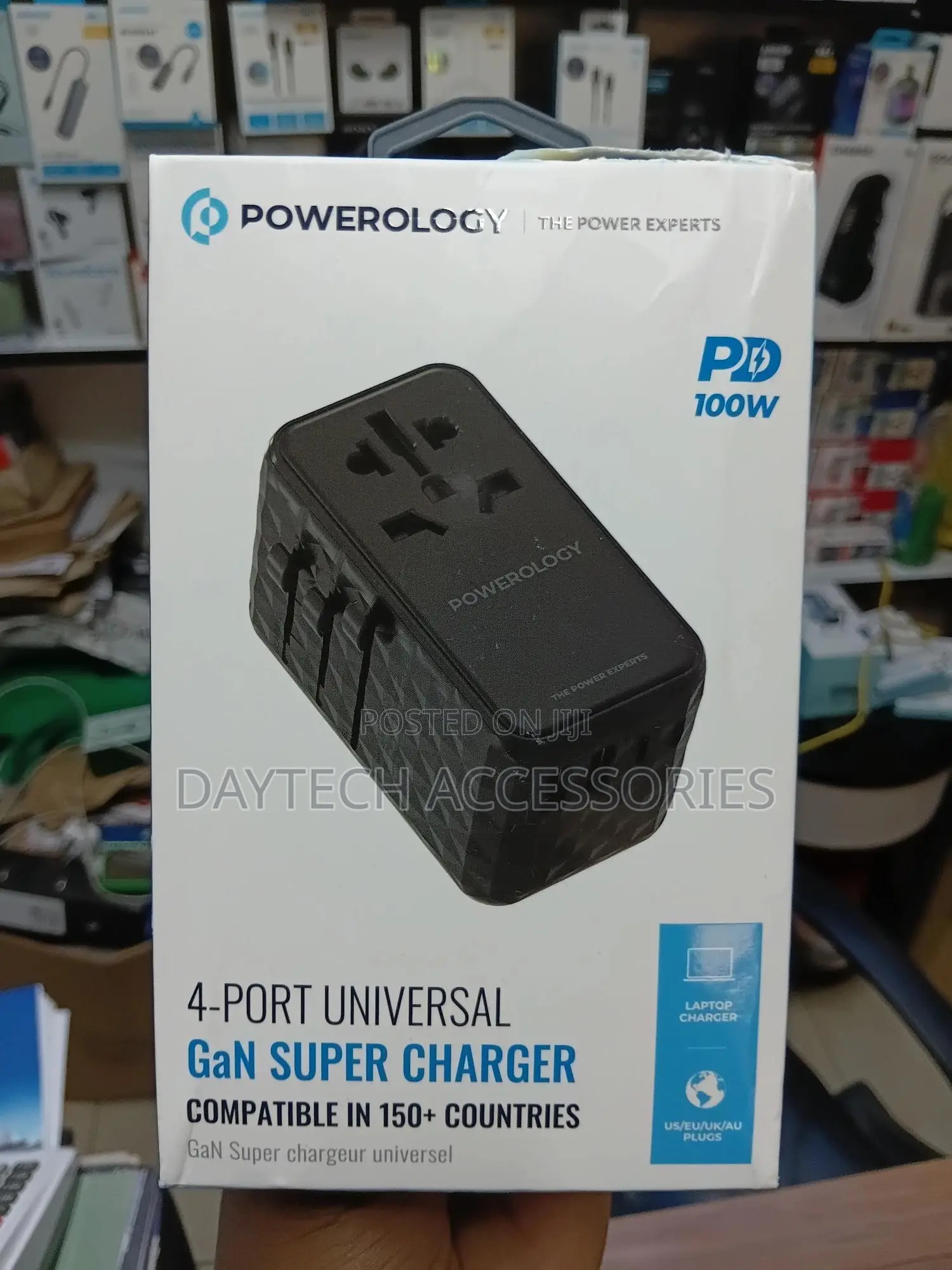 Powerology 4-Port Universal 100w Pd Travel Gan Super Charger