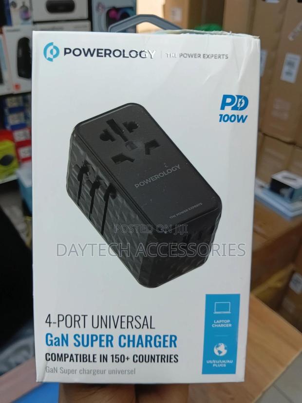 Powerology 4-Port Universal Gan Travel Charger Adapter100w - thumbnail 3