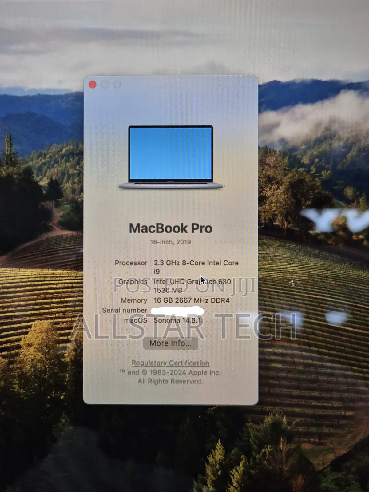 Laptop Apple MacBook Pro 2019 16GB Intel Core i9 SSD 1T