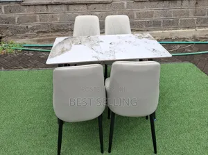 Classic Marble Top 4 Seater Dining Set