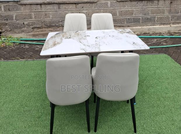 Classic Marble Top 4 Seater Dining Set - thumbnail 2