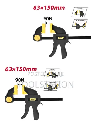 Set of 2 Quick Bar Clamps 6 Inch Size:63x300mm Edl110112
