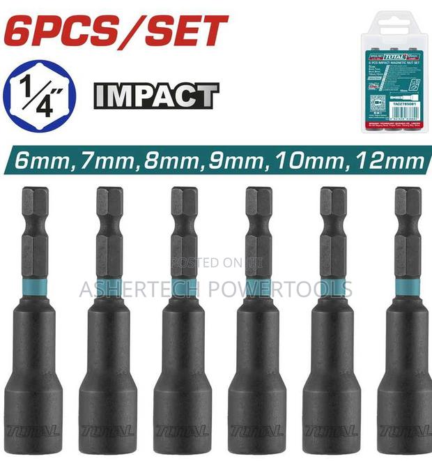 Total Tac 6 PCS Impact Magnetic Nut Set