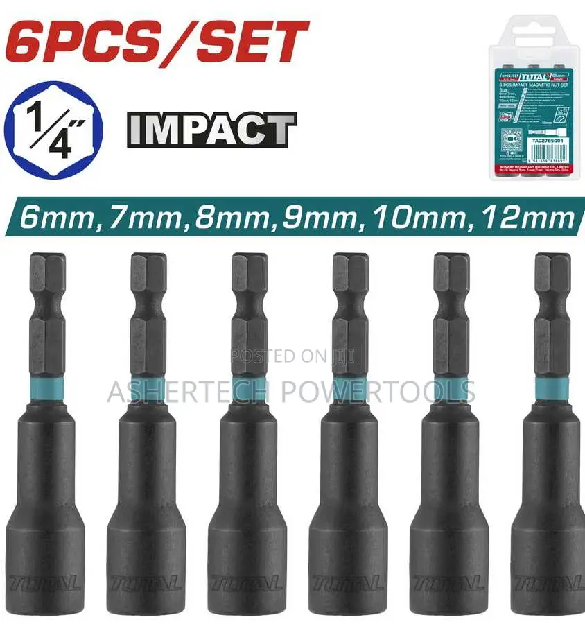 Total Tac 6 PCS Impact Magnetic Nut Set