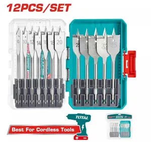 Total Tacsdl1206 12 PCS Flat Wood Drill Bits Set