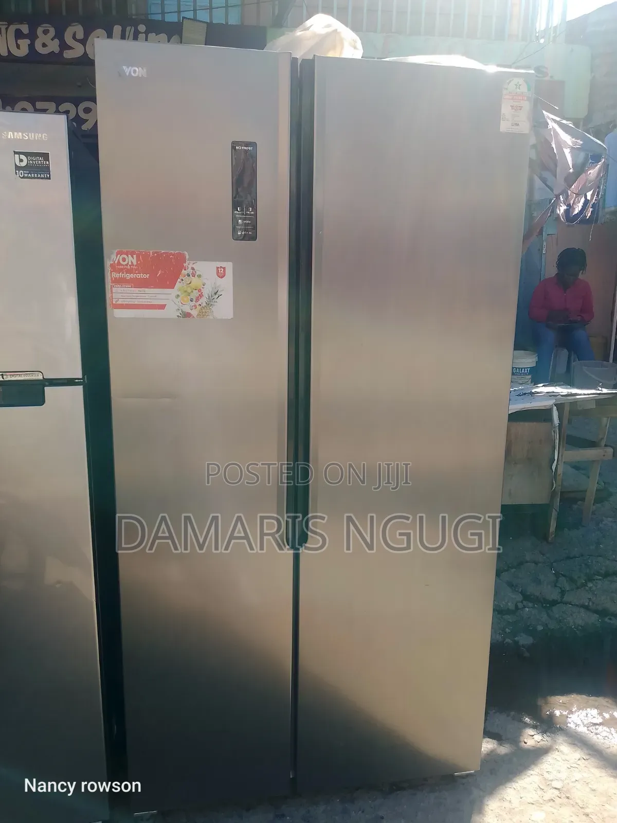 Von Side by Side Refrigerator (Gray)