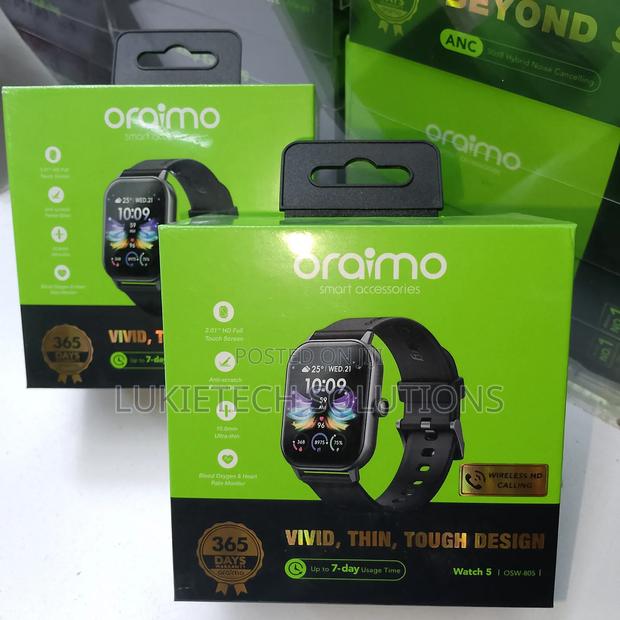 Smart Watch 5 Oraimo, Charging Time 3 Hours, Normal Usage 7 Days - thumbnail 3