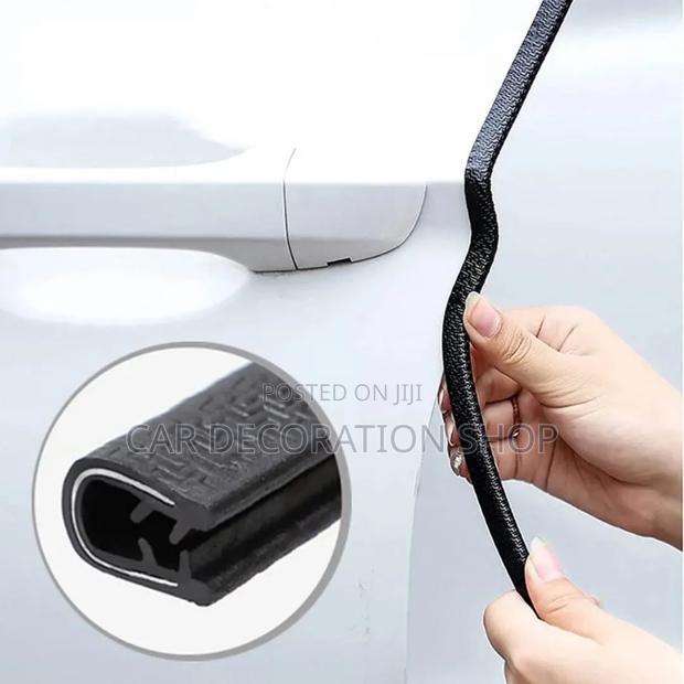 Black 5 Car Door Edge Protector Strip With Inner Metal Clips