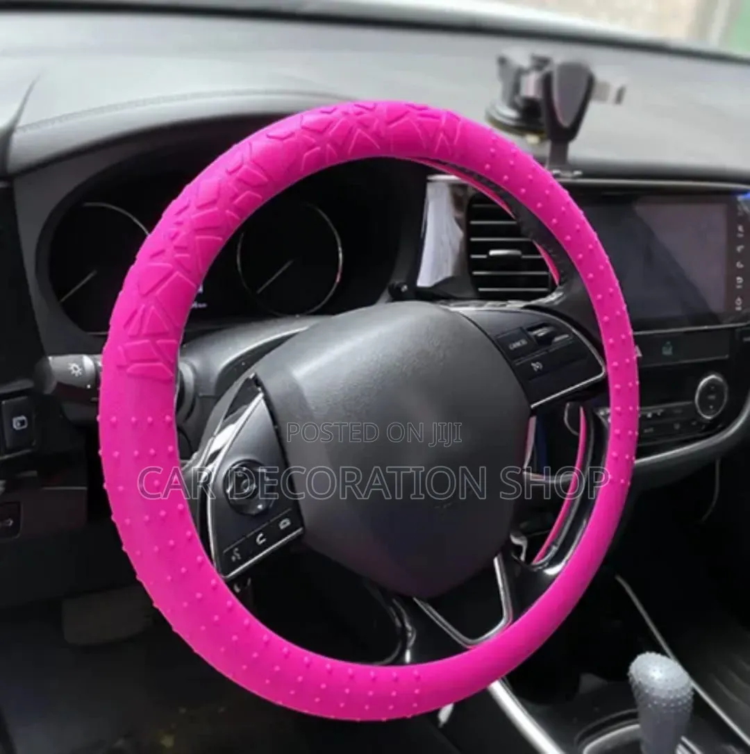 Pink Water Resistant Textured Pattern Silicone Steering