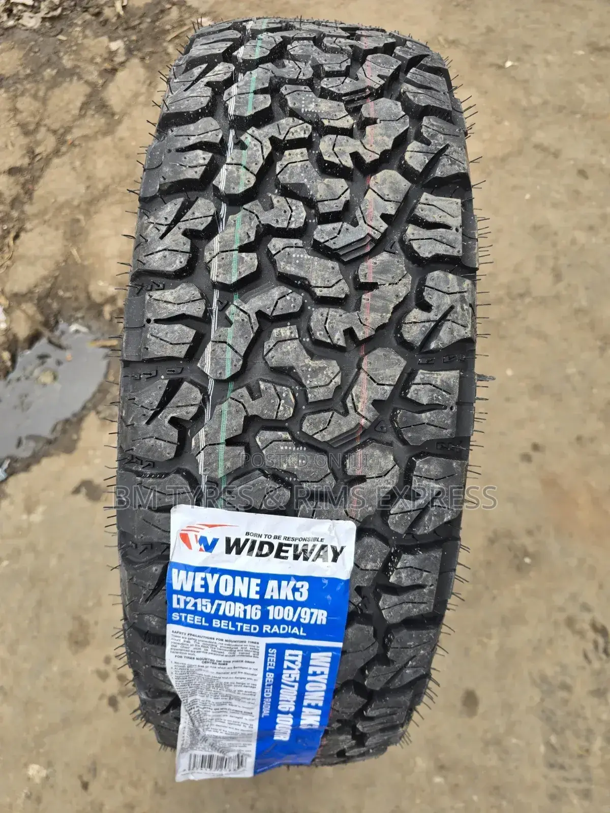 215 /70 R16 Wideway Tyres (All Terrein).